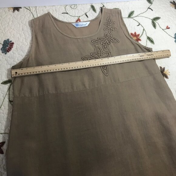 Cocktail Brand Large Brown Dress Layered Vintage​​​ - Picture 3 of 8